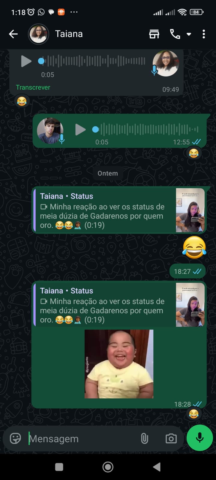 Print de conversa com cliente